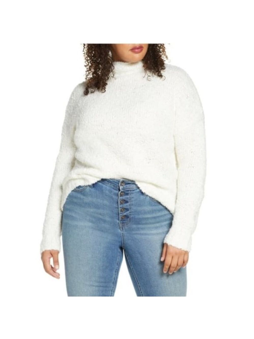 BP. Funnel Neck Bouclé Sweater